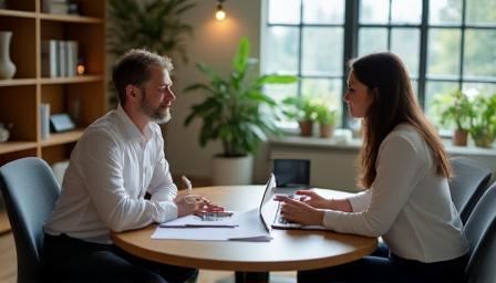 HR consultant meeting with client