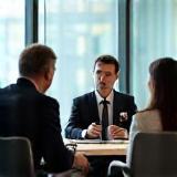 Interview panel with candidate